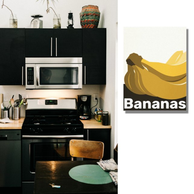 Styliserad Gult Bananas Kitchen Canvastryck (Skapare uppladdad)