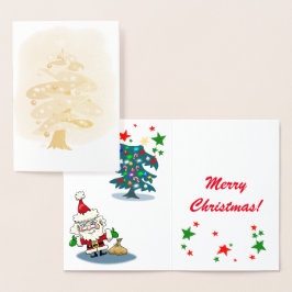 Styliserad Julgran Folierat Kort