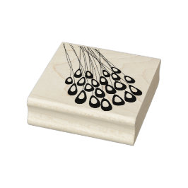 Styliserad peacock Feather Modern Rubber Frimärke Stämpel