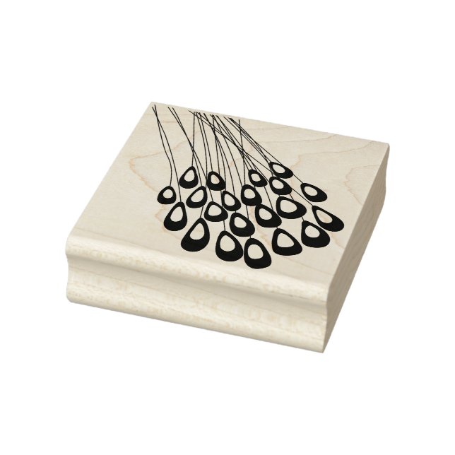 Styliserad peacock Feather Modern Rubber Frimärke Stämpel (Stämpel)