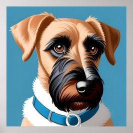 Styliserad Porträtt i Terrier Hund Poster
