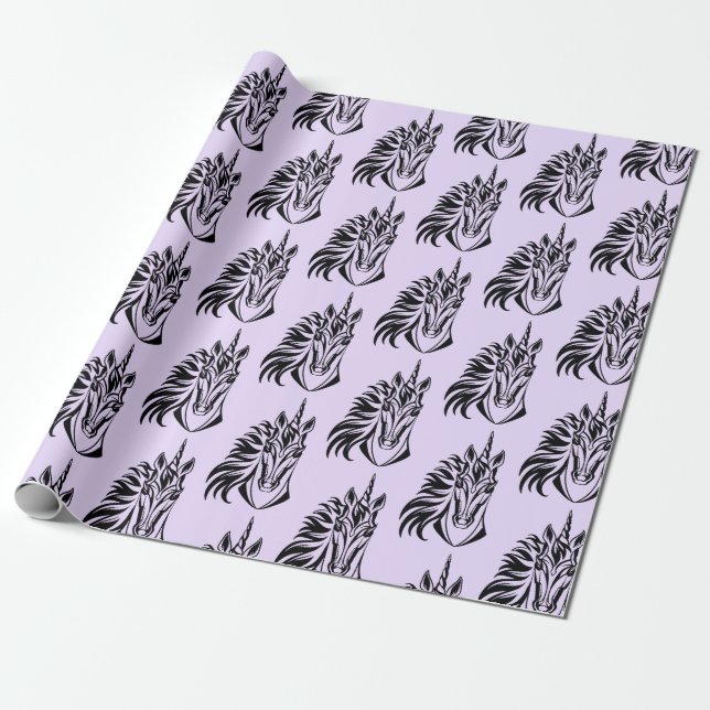Styliserad porträtt i Unicorn Presentpapper (Utrullad)