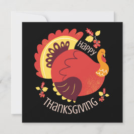 Styliserad Sitta Turkiet Fall Happy thanksgiving Kort