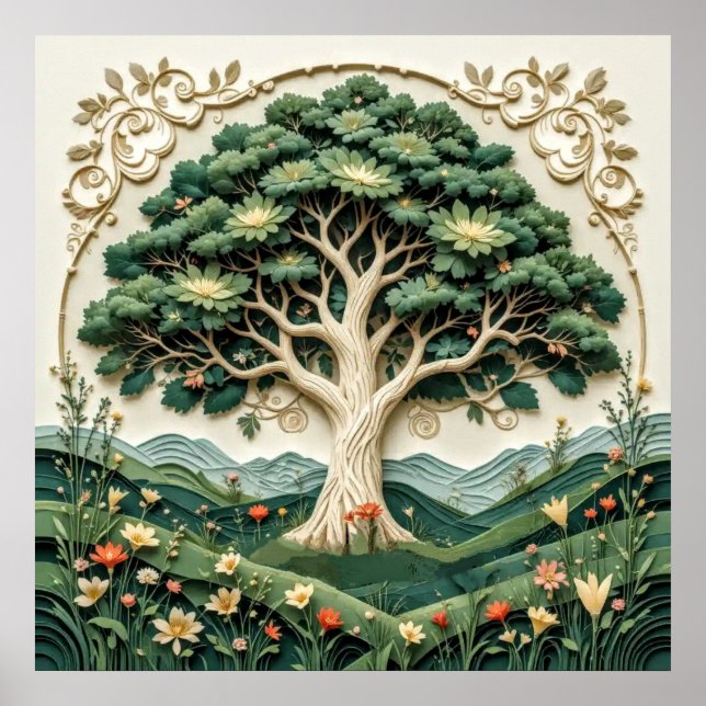 Styliserad Träd #1 Poster (Framsidan)
