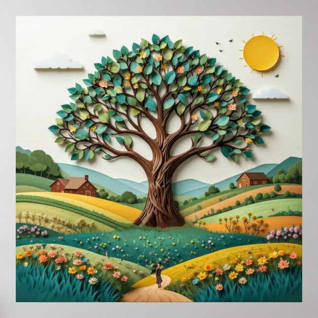 Styliserad Träd #2 Poster (Framsidan)