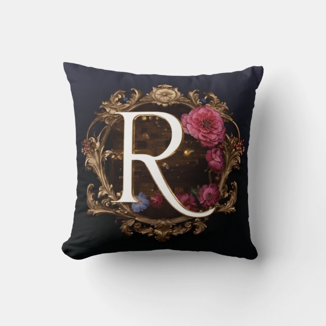 "Styliserat Brev 'R' Kudde (Framsida)