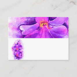 Styliserat lila orchid namn-platskort placeringskort