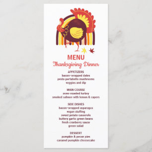 Styliserat Turkiet Groovy Rainbow Happy thanksgivi Meny