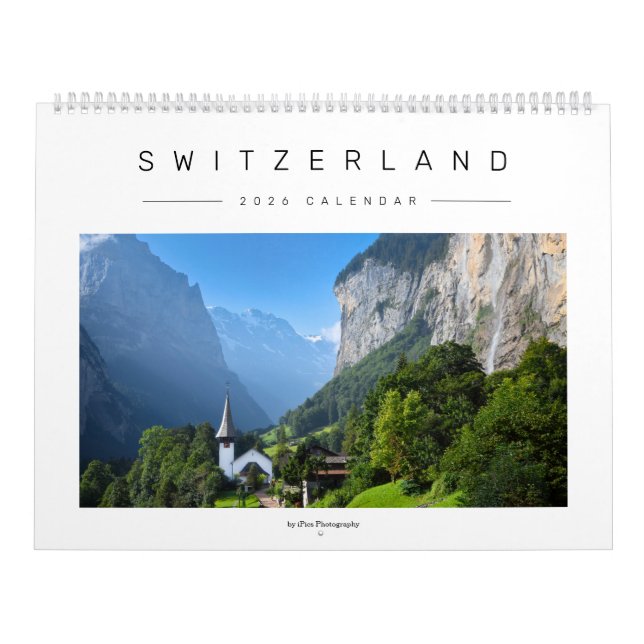Stylish 2026 Swiss landscape and nature photo Kalender (Omslag)