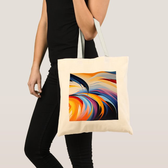 Stylish Abstract Art Canvas Tote Bag Tygkasse (Framsida (produkt))