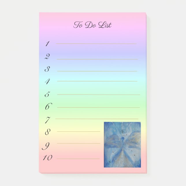 stylish angel Michael on rainbow gradient Post-it Block (Framsida)