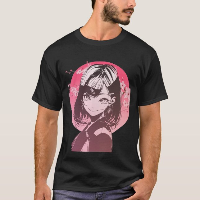 Stylish Anime Girl T Shirt (Framsida)