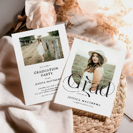 Stylish Arch Photo Graduation Party Inbjudningar