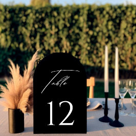 Stylish Arched Black & White Table Number Inbjudningar
