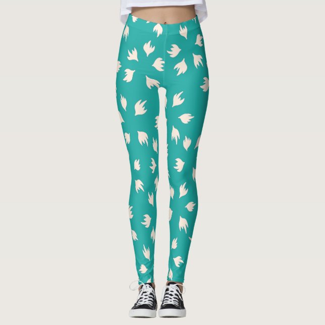 stylish Baby Blue &white Leggings (Framsida)