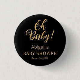 Stylish Baby Shower Button with Personalized Text Knapp