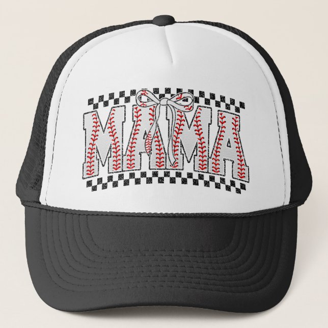 Stylish Baseball Mom Vibes Trucker Hat Keps (Framsida)