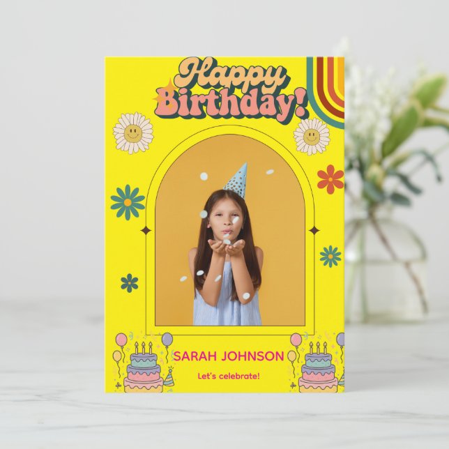 Stylish Birthday Invitation | Elegant Party Inbjudningar (Stående Fram)