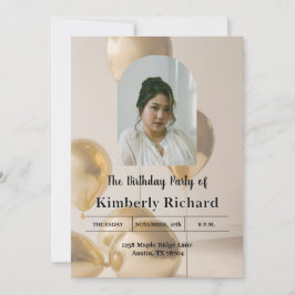Stylish Birthday Invitation | Simple Custom Card Inbjudningar