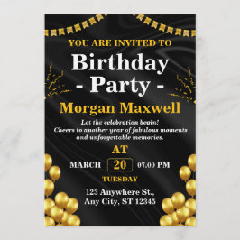 Stylish Birthday Party Card - CUSTOMIZABLE CARD Inbjudningar