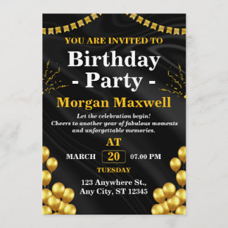 Stylish Birthday Party Card - CUSTOMIZABLE CARD Inbjudningar