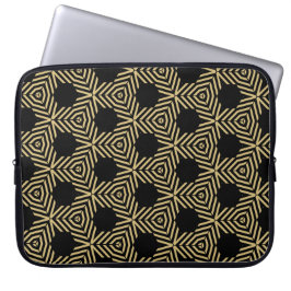Stylish black and yellow hexagons laptop fodral