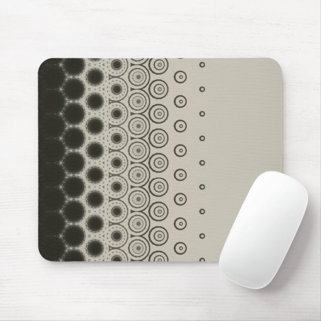 Stylish Black circles on White mouse pad Musmatta (Med mus)