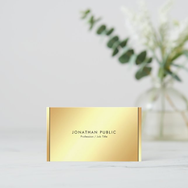 Stylish Black & Gold Professional Modern Template Visitkort (Stående Fram)