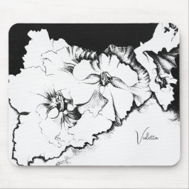 Stylish Black & White Original Stipple Art Floral Musmatta