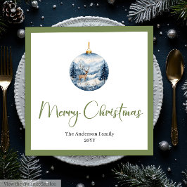 Stylish Bohemian Rustic Winter Scene Table Napkins Pappersservett