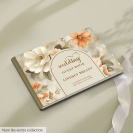 Stylish Boho Terra Cotta Ivory Sage Wedding Book Gästböcker
