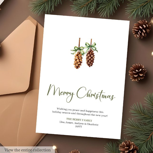 Stylish Botanical Watercolor Christmas Greeting  Julkort (Stylish Botanical Watercolor Christmas Greeting Card

)