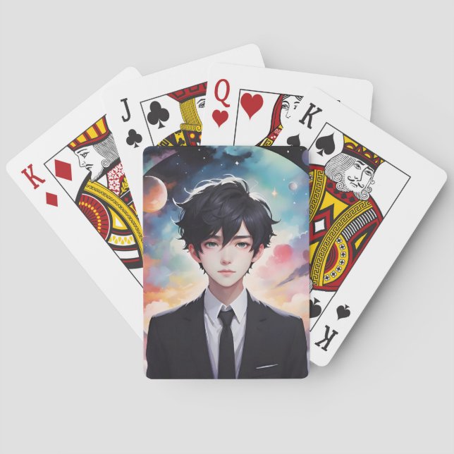 Stylish boy in space casinokort (Baksidan)