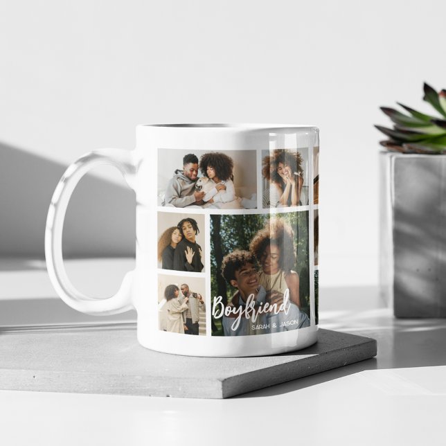 Stylish Boyfriend 15 Photo Collage Kaffemugg (Skapare uppladdad)