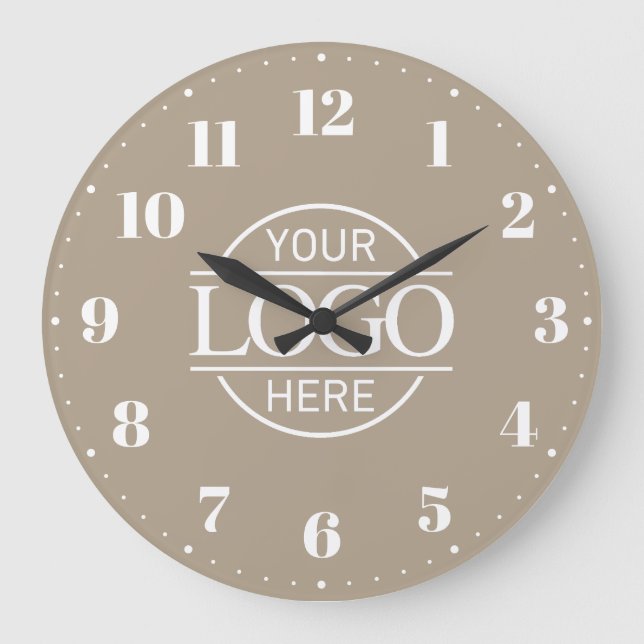 Stylish Branded Company Business Logo Promotional Stor Klocka (Framsida)