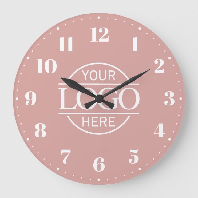 Stylish Branded Company Business Logo Promotional Stor Klocka (Framsida)