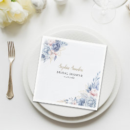 Stylish Bridal Shower with Elegant Blue Blooms Pappersservett