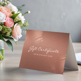 Stylish Bronze Business Gift Certificate Card Tack Kort