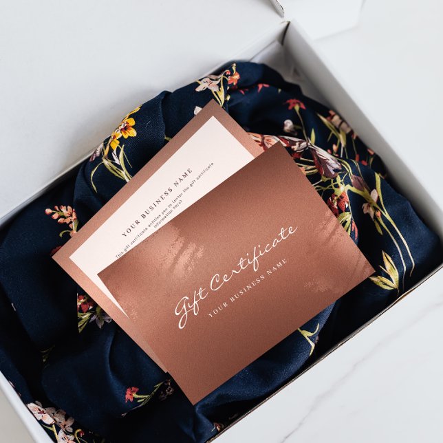 Stylish Bronze Business Gift Certificate Card Tack Kort (Stylish Bronze Business Gift Certificate Card)