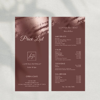 Stylish Bronze Business Logo Price List Reklamkort