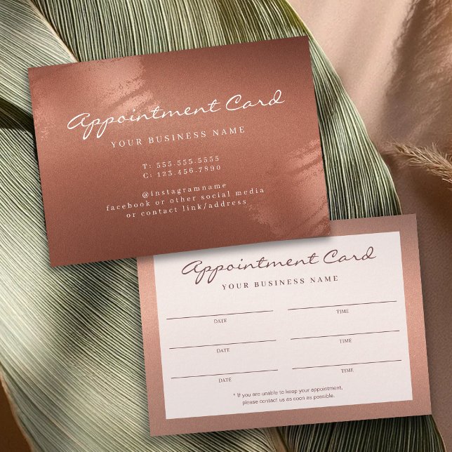 Stylish Bronze Business Modern Appointment Card Visitkort (Stylish Bronze Business Modern Appointment Card)
