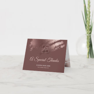 Stylish Bronze Special Thanks Business Gift Card Tack Kort