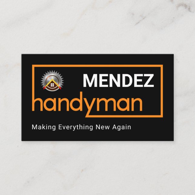 Stylish Brown Handyman Frame Visitkort (Framsida)