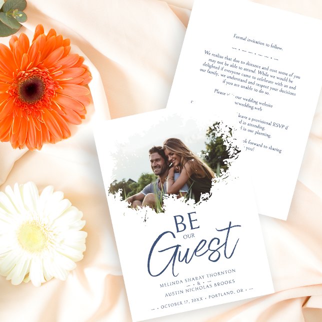 Stylish Brushstroke Grunge Splatter Dirty Stain  Spara Datumet (Stylish Brushstroke Grunge Splatter Dirty Stain Photo Wedding Save the Date Card with Envelope. )