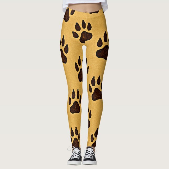 stylish Cheetah Paw Print Leggings (Framsida)