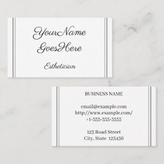 Stylish & Chic Esthetician Business Card Visitkort