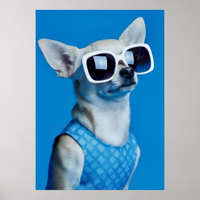 Stylish Chihuahua in Sunglasses Poster (Framsidan)