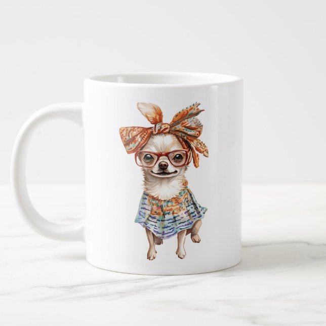 Stylish Chihuahua moms dogs lovers  Jumbo Mugg (Vänster)