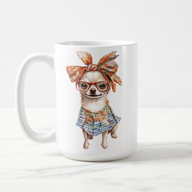 Stylish Chihuahua moms dogs lovers  Kaffemugg (Vänster)