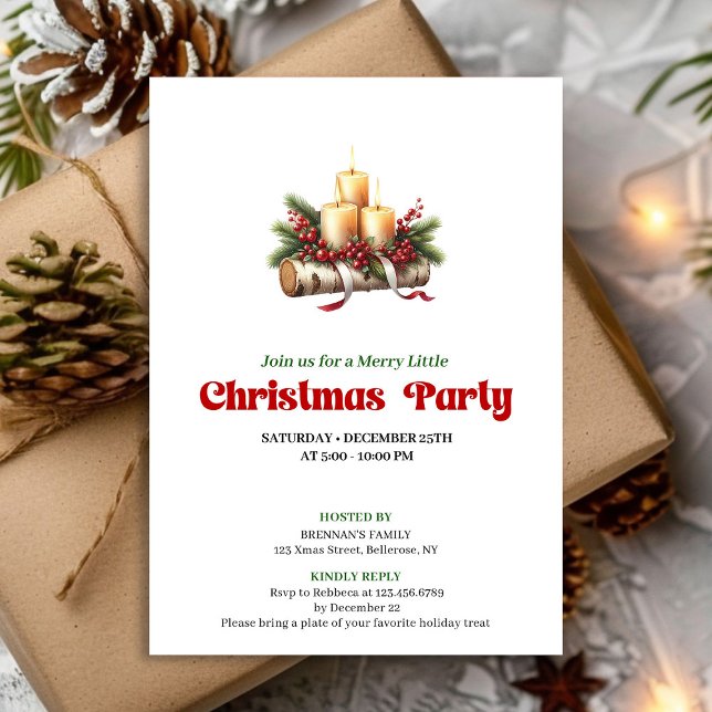 Stylish Christmas Decoration Party Template Inbjudningar (Stylish Christmas Decoration Party Template)
